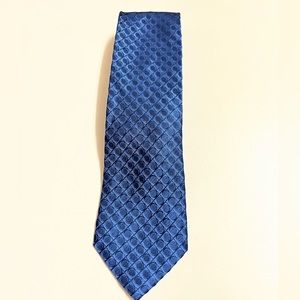 Calvin Klein Blue Geometric Blue Silk Tie - VGUC